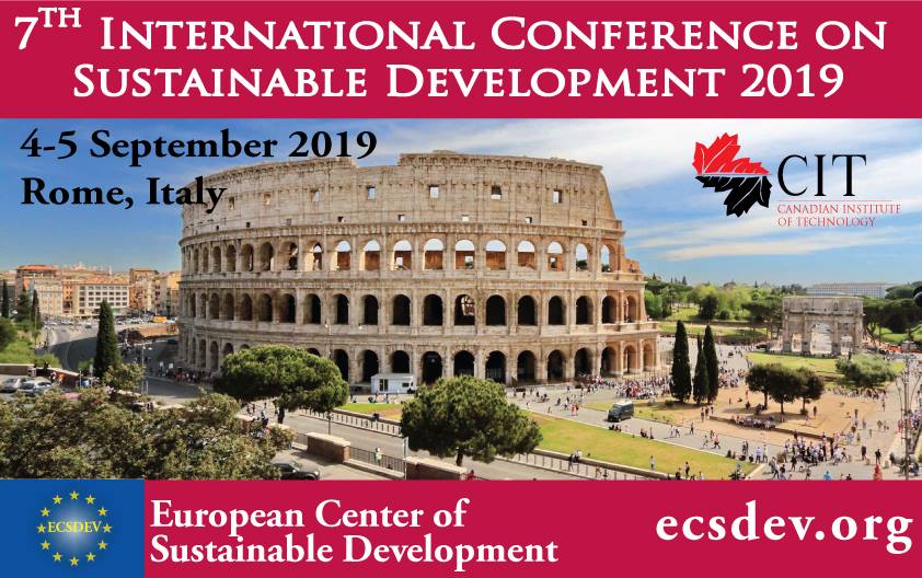 ICSD 2019 : 7th International Conference on Sustainable Development, 4 - 5 September 2019 Rome, Italy